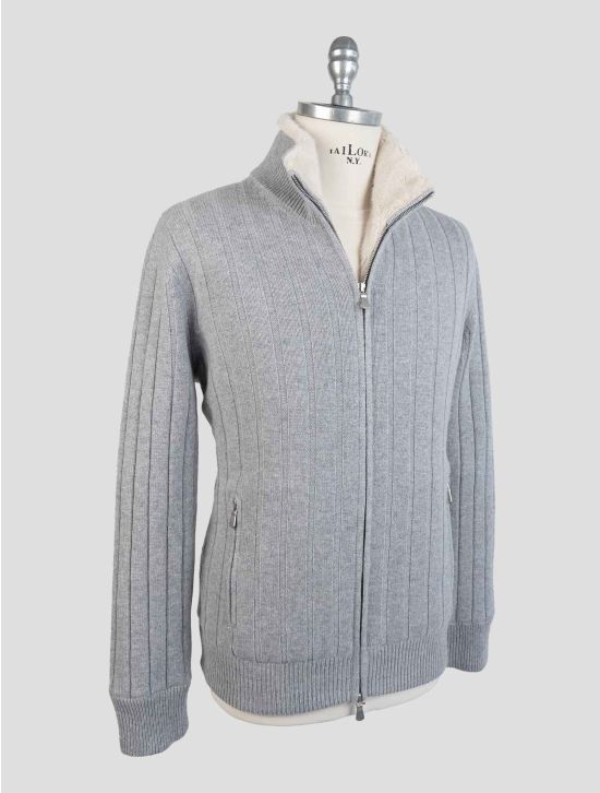 Barba Napoli Gray Cashmere With Fur Coat 2
