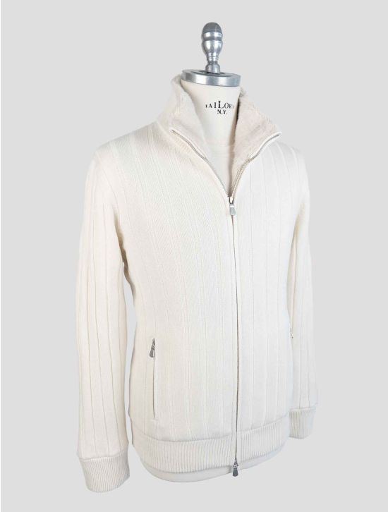 Barba Napoli White Cashmere With Fur Coat 2