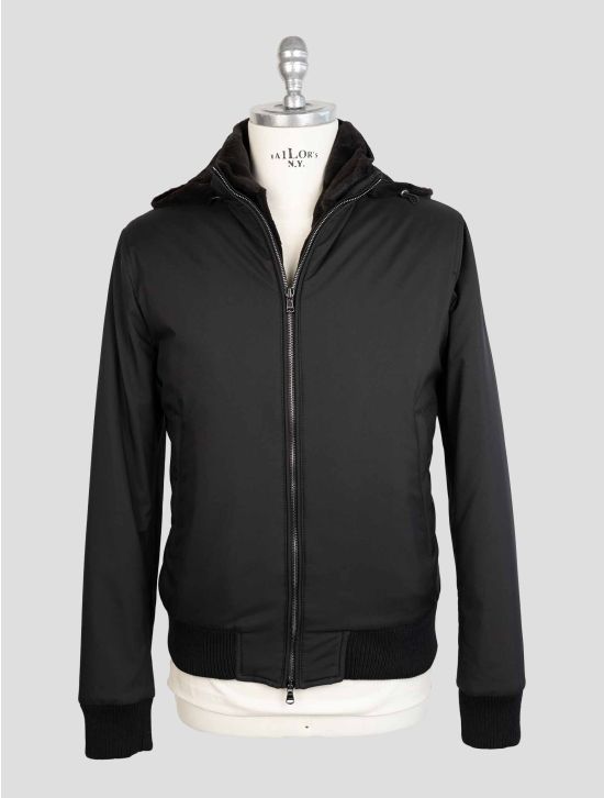 Barba Napoli Black Pl Pu Lapin Coat 1