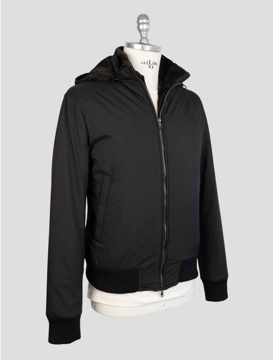 Barba Napoli Black Pl Pu Lapin Coat 2