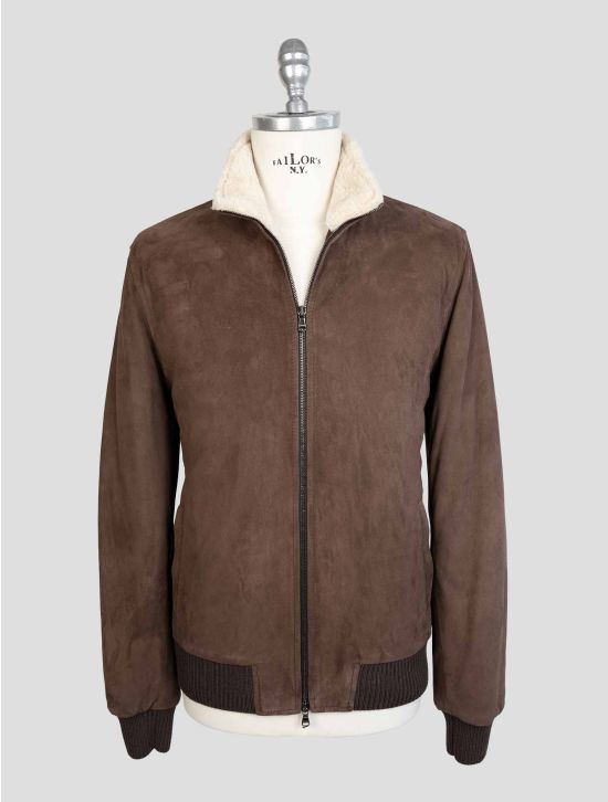 Barba Napoli Brown Leather Suede Coat 1