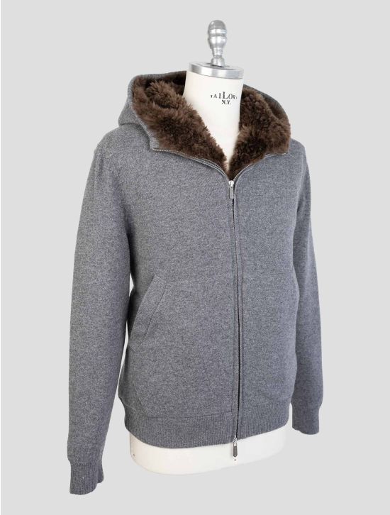 Svevo Gray Cashmere Fur Cashmere Sweater Coat 2