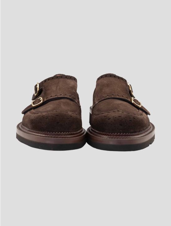 Santoni Brown Leather Suede Dress Shoes 2