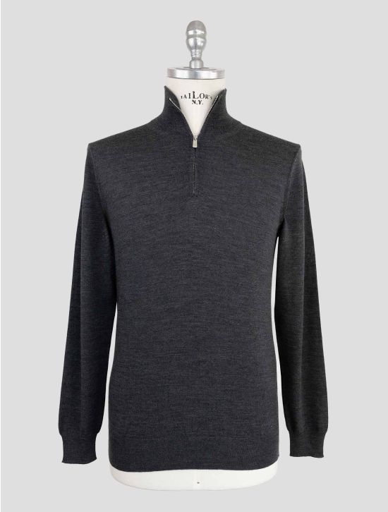 Marco Pescarolo Gray Virgin Wool Sweater Half Zip 1