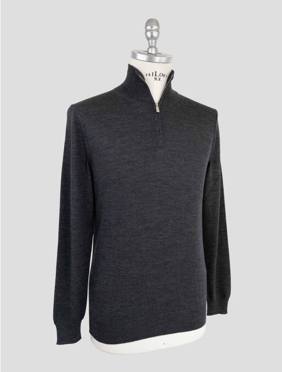 Marco Pescarolo Gray Virgin Wool Sweater Half Zip 2