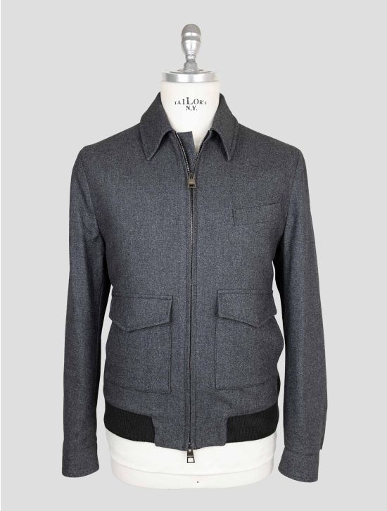 Luigi Borelli Dark Gray Virgin Wool Cotton Cashmere Coat 1