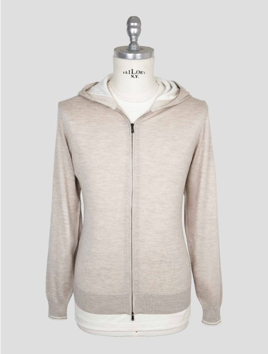 Fioroni Beige Cashmere Silk Sweater Full Zip 1