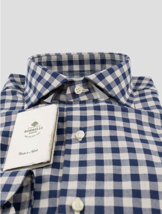 Luigi Borrelli Blue White Cotton Shirt 2