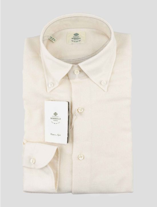 Luigi Borrelli  White  Cotton Virgin Wool Shirt 1