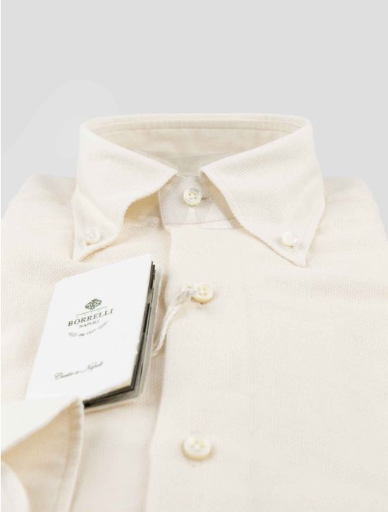 Luigi Borrelli  White  Cotton Virgin Wool Shirt 2