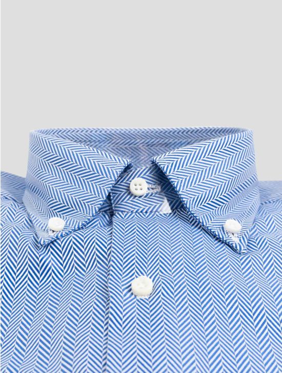 Luigi Borrelli Blue White Cotton Shirt 2