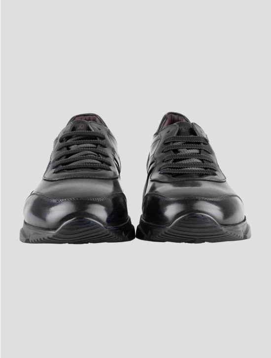 Peluso 1907 Black Leather Sneakers 2