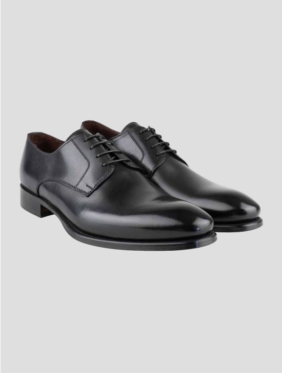 Peluso 1907 Black Leather Dress Shoes 1