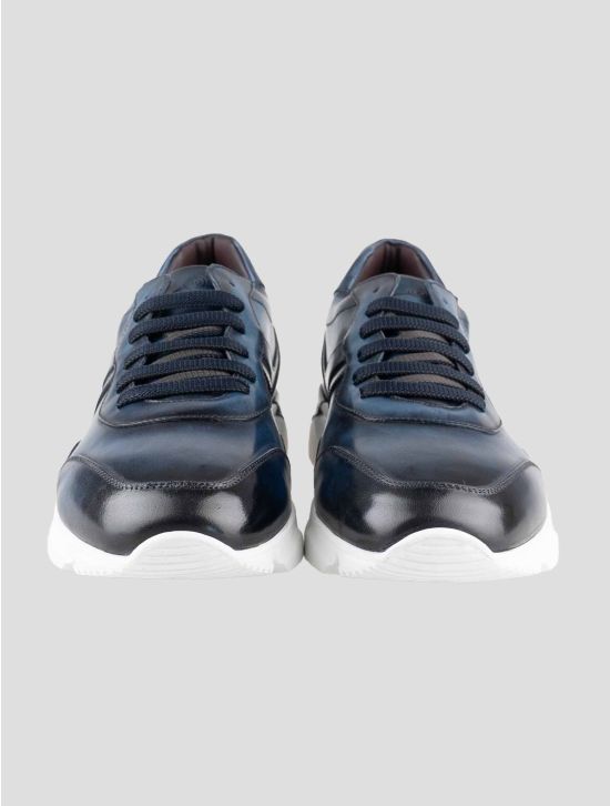 Peluso 1907 Blue Leather Sneakers 2