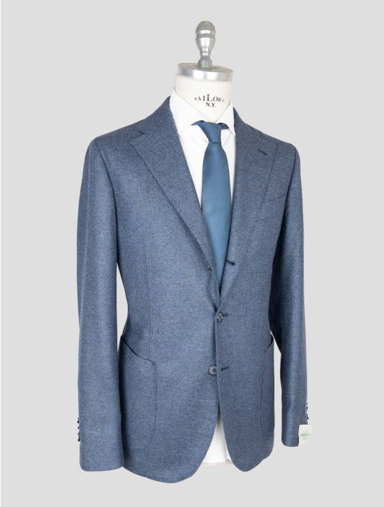 Luigi Borrelli Blue Virgin Wool Cotton Cashmere Blazer 2