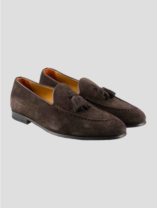 Kiton Brown Leather Suede Loafers 1