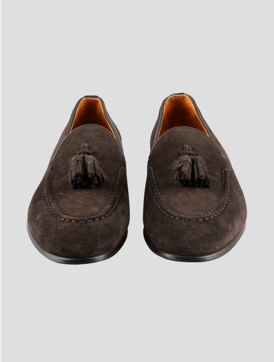 Kiton Brown Leather Suede Loafers 2