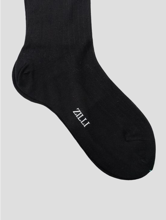 Zilli Black Cotton Silk Socks 2