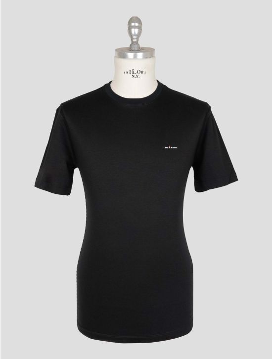 Kiton Black Cotton T-shirt 1