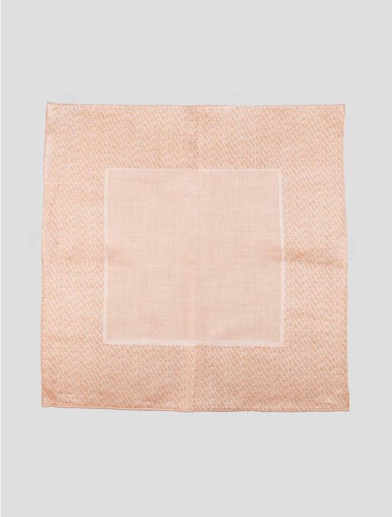 Zilli Light Brown Cotton Pocket Square 1