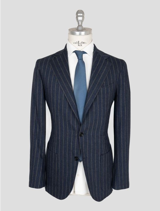 Sartorio Napoli Blue Gray Virgin Wool Pa Cashmere Ea Suit 1