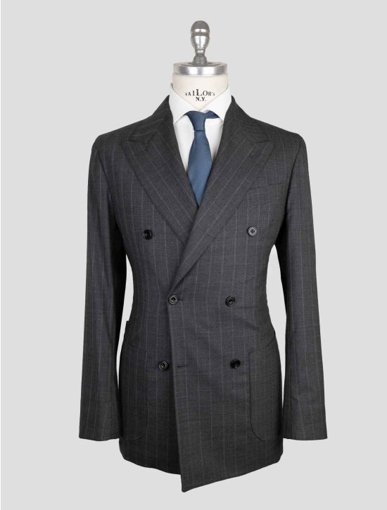 Sartorio Napoli  Gray Virgin Wool Pa Ea Suit Double Breasted 1