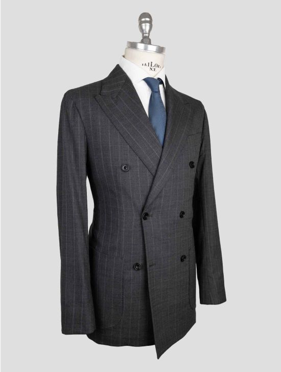 Sartorio Napoli  Gray Virgin Wool Pa Ea Suit Double Breasted 2