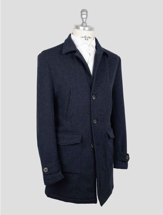 Luigi Borrelli Blue Virgin Wool Cashmere Overcoat 2