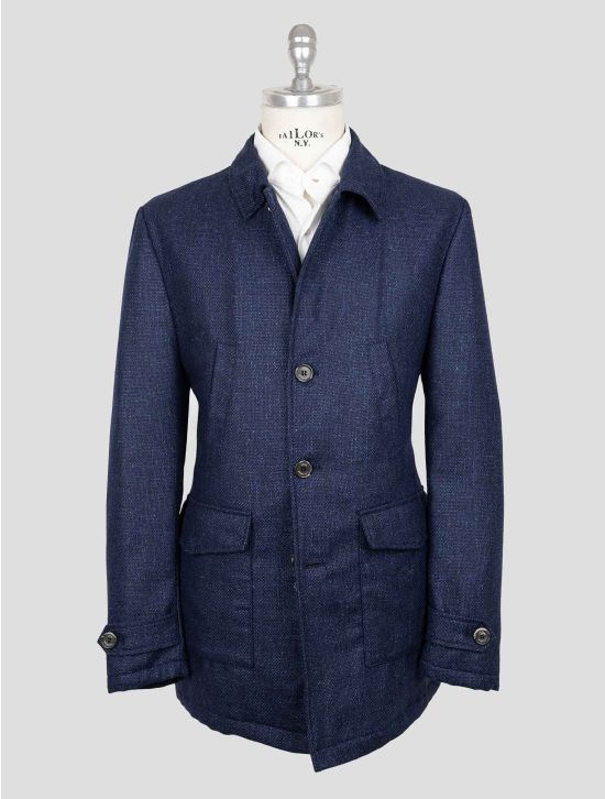 Luigi Borrelli Blue Virgin Wool Cashmere Coat 1