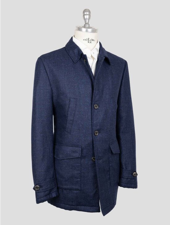 Luigi Borrelli Blue Virgin Wool Cashmere Coat 2