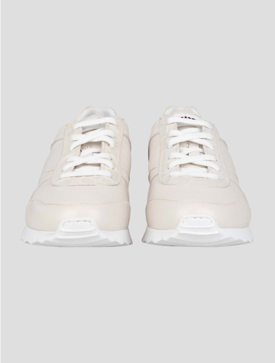 Kiton White Leather And Leather Crocodyle Sneakers 2