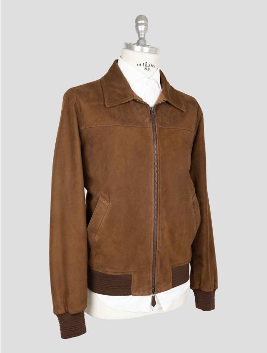 Isaia Brown Leather Suede Coat 2