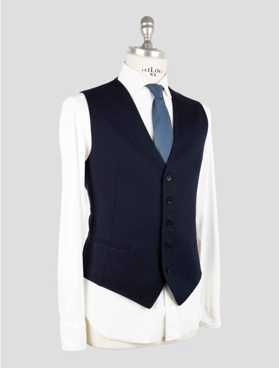 Tagliatore Blue Virgin Wool Ea Gilet 2