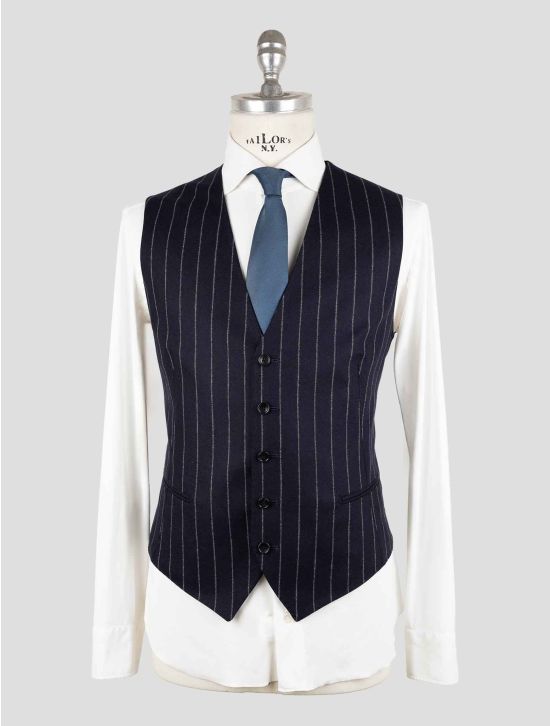 Tagliatore Blue Virgin Wool Cashmere Pa Ea Gilet 1