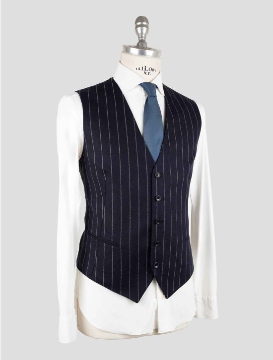 Tagliatore Blue Virgin Wool Cashmere Pa Ea Gilet 2