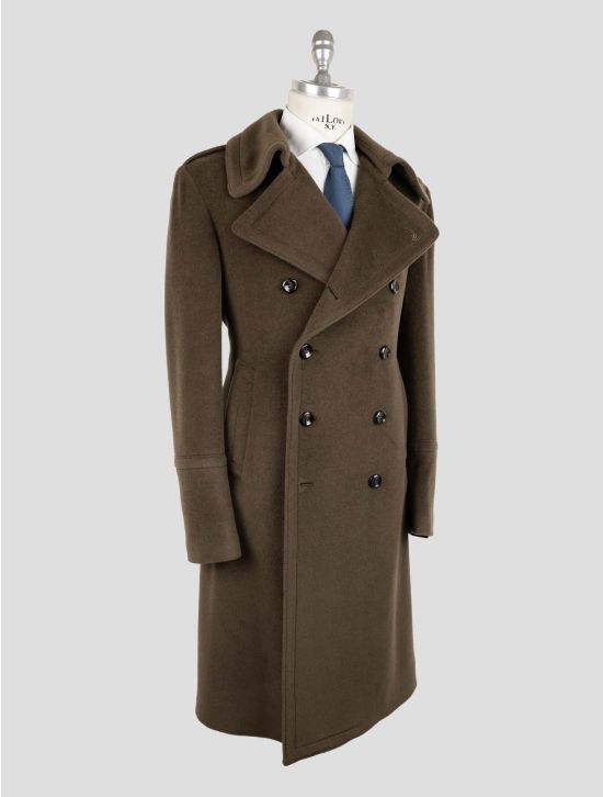 Tagliatore Green Virgin Wool Double Breasted Overcoat 2