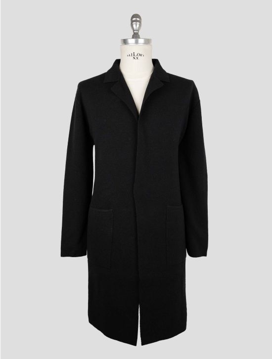 Tagliatore Black virgin Wool Pa Cardigan 1