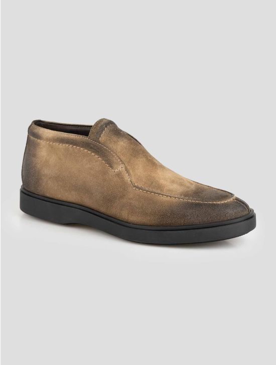 Tagliatore Taupe Leather suede Sneakers 2