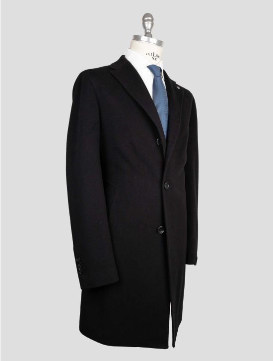 Tagliatore Black Virgin Wool Cashmere Overcoat 2