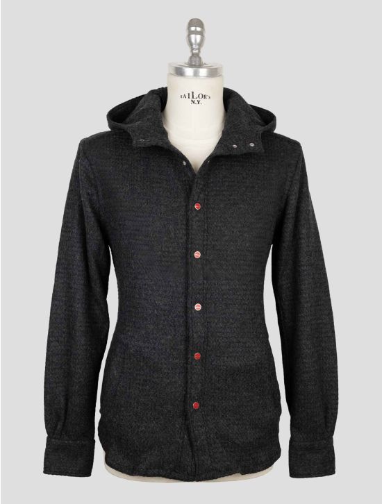 Kiton Dark Gray Wool Pa Shirt Mariano 2