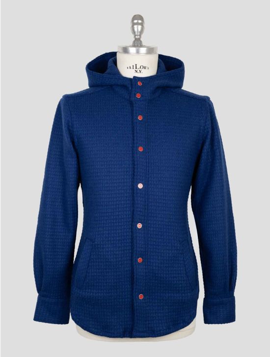 Kiton Blue Wool Pa Shirt Mariano 1