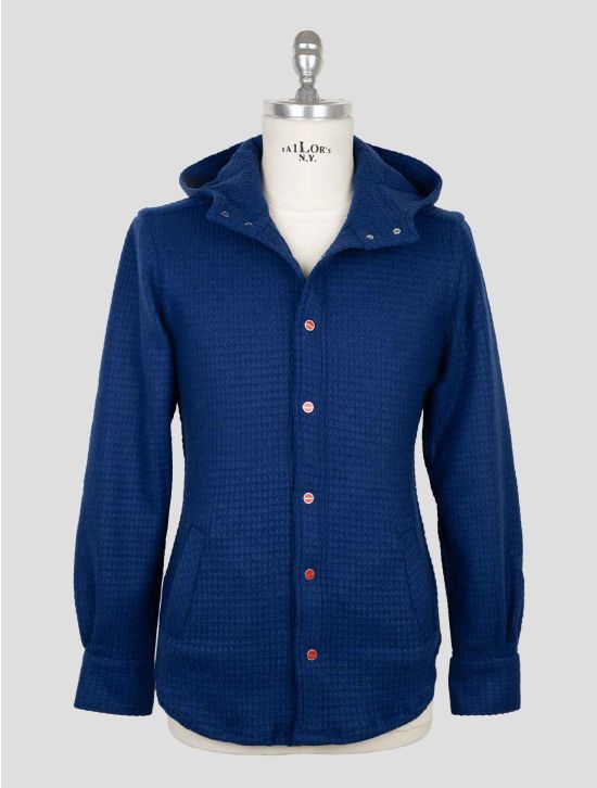 Kiton Blue Wool Pa Shirt Mariano 2