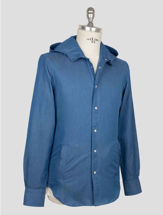 Kiton Blue Cotton Shirt Mariano 2
