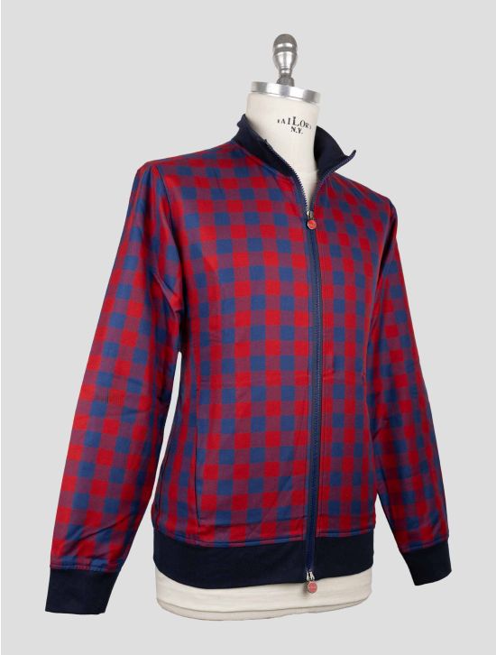 Kiton Blue Red Cotton Coat B-One 2
