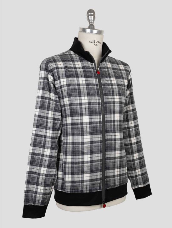 Kiton White Black Cotton Ea Coat B-One 2
