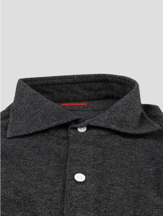 Isaia Dark Gray Cotton Shirt 1