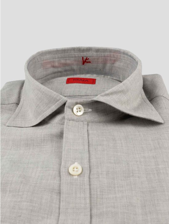 Isaia Gray Cotton Cashmere Shirt 2