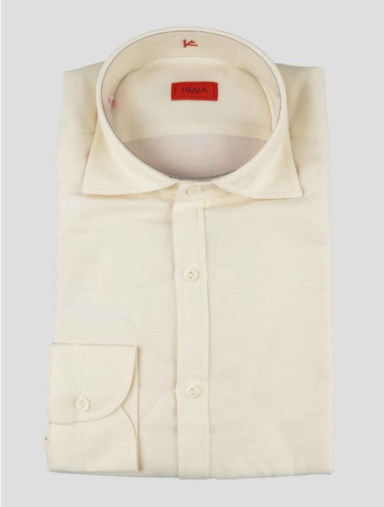 Isaia White Cotton Silk Shirt 1