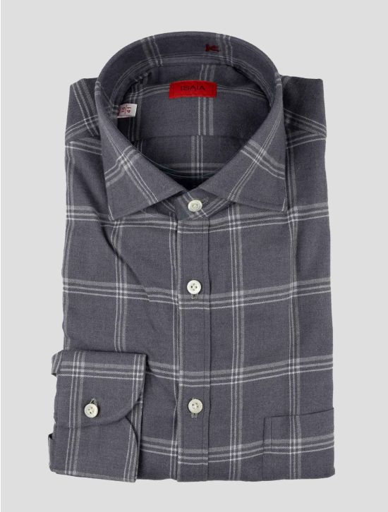 Isaia Gray Cotton Shirt 1