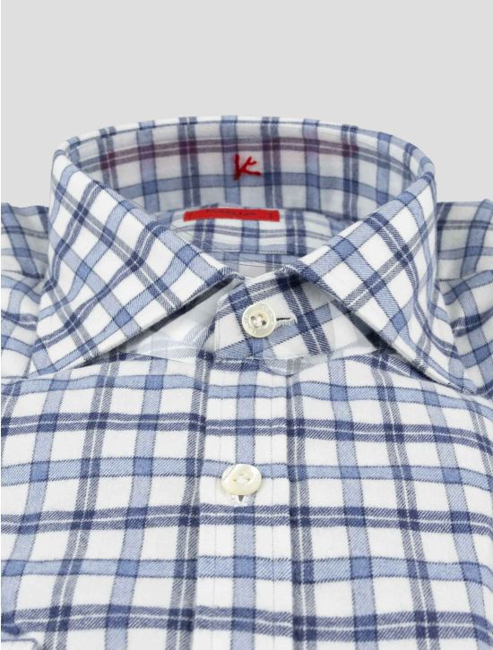 Isaia Blue White Cotton Shirt 2